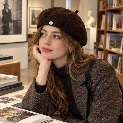 Knitted Wool-Blend Beret