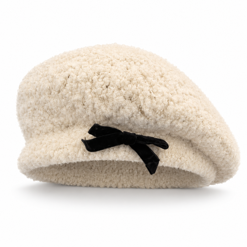 Bow Detail Beret Hat