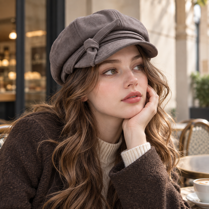 Textured Eight-Panel Newsboy Cap