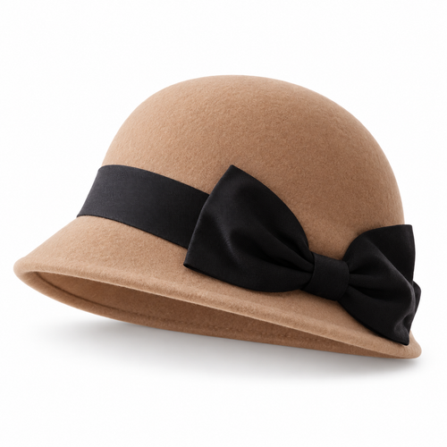 Bow-Detail Wide-Brim Hat