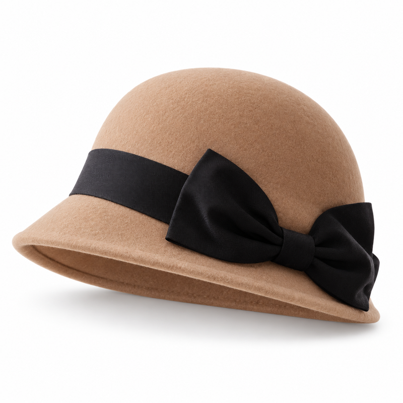 Bow-Detail Wide-Brim Hat